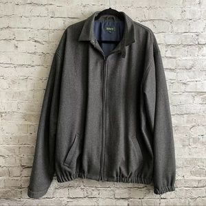 John Martin Gray Wool Blend Zipper Up Men's Lined Bomber Jacket Size 2XL